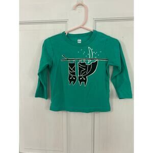 Tea Collection Turquoise Long Sleeve Shirt - Bats - Size 12-18
